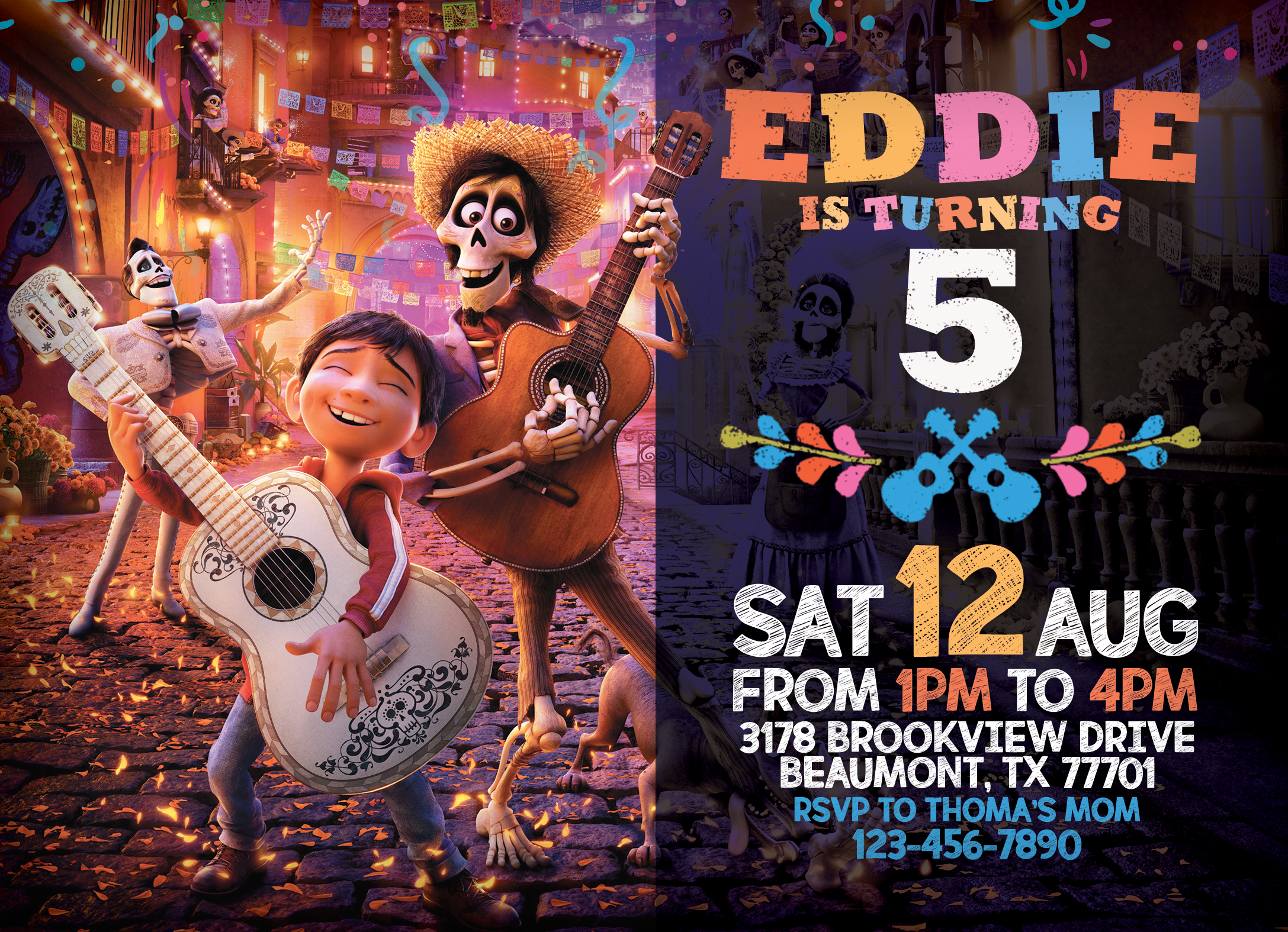 Coco Birthday Invitation | Editable Template