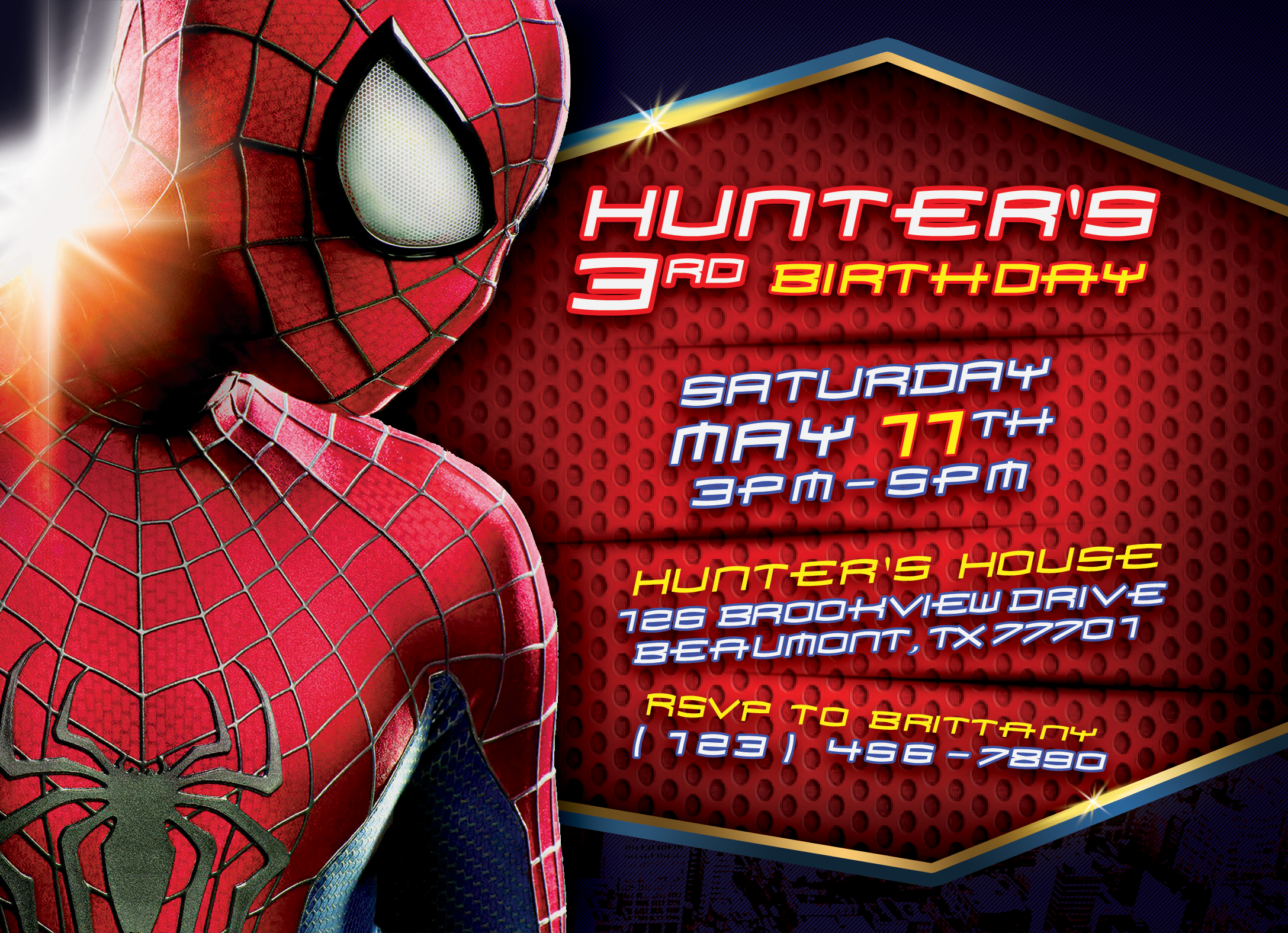 Spiderman Birthday Invitation | Editable Template