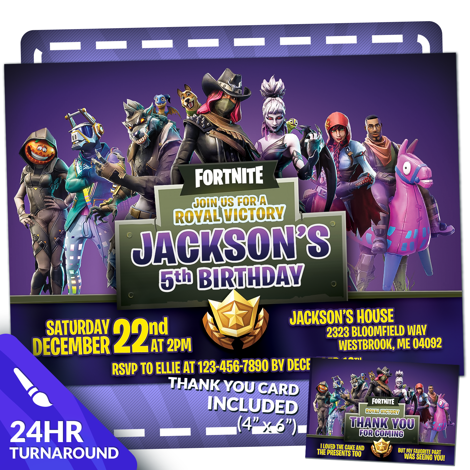 Fortnite Birthday Invitation | Editable Template