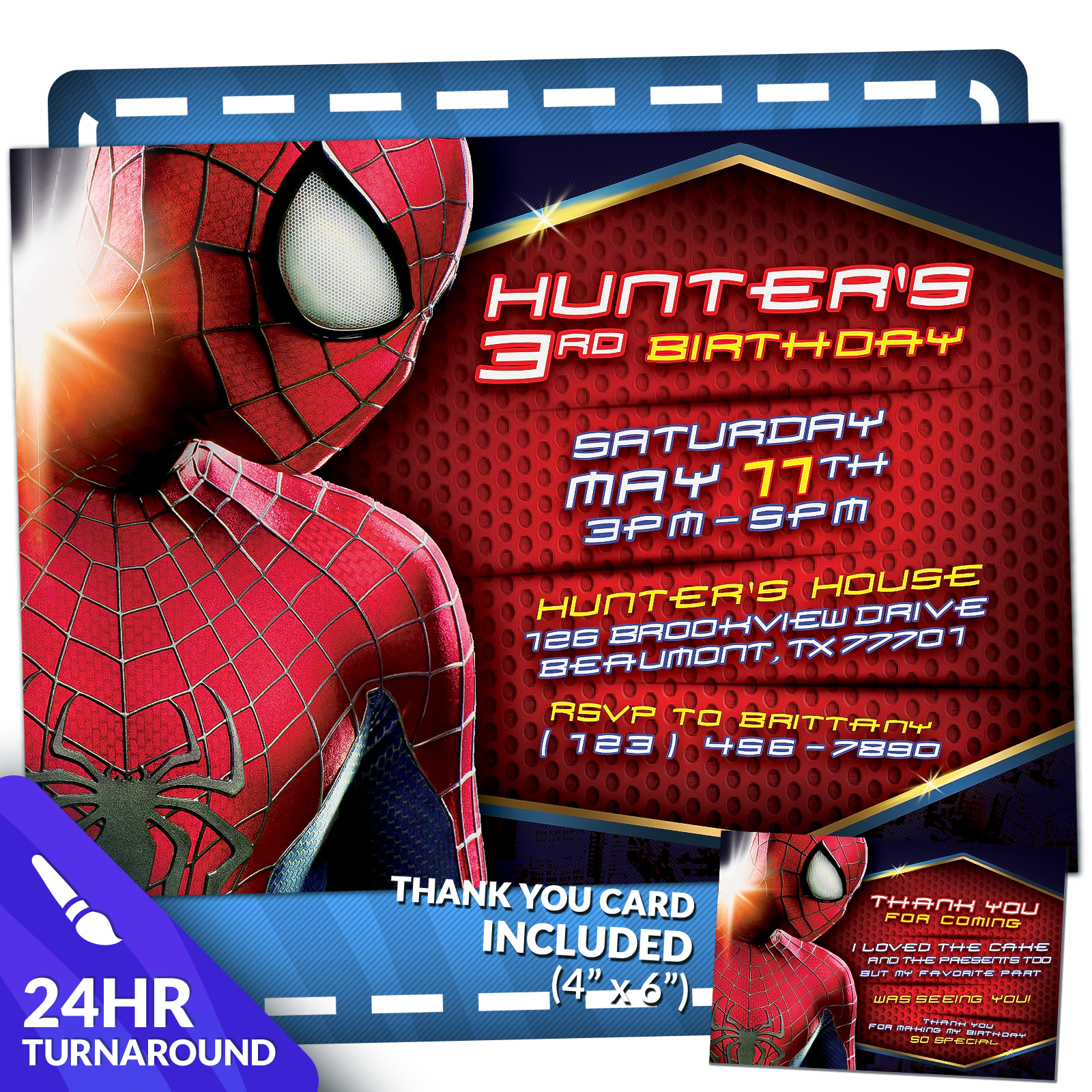 Spiderman Birthday Invitation | Editable Template