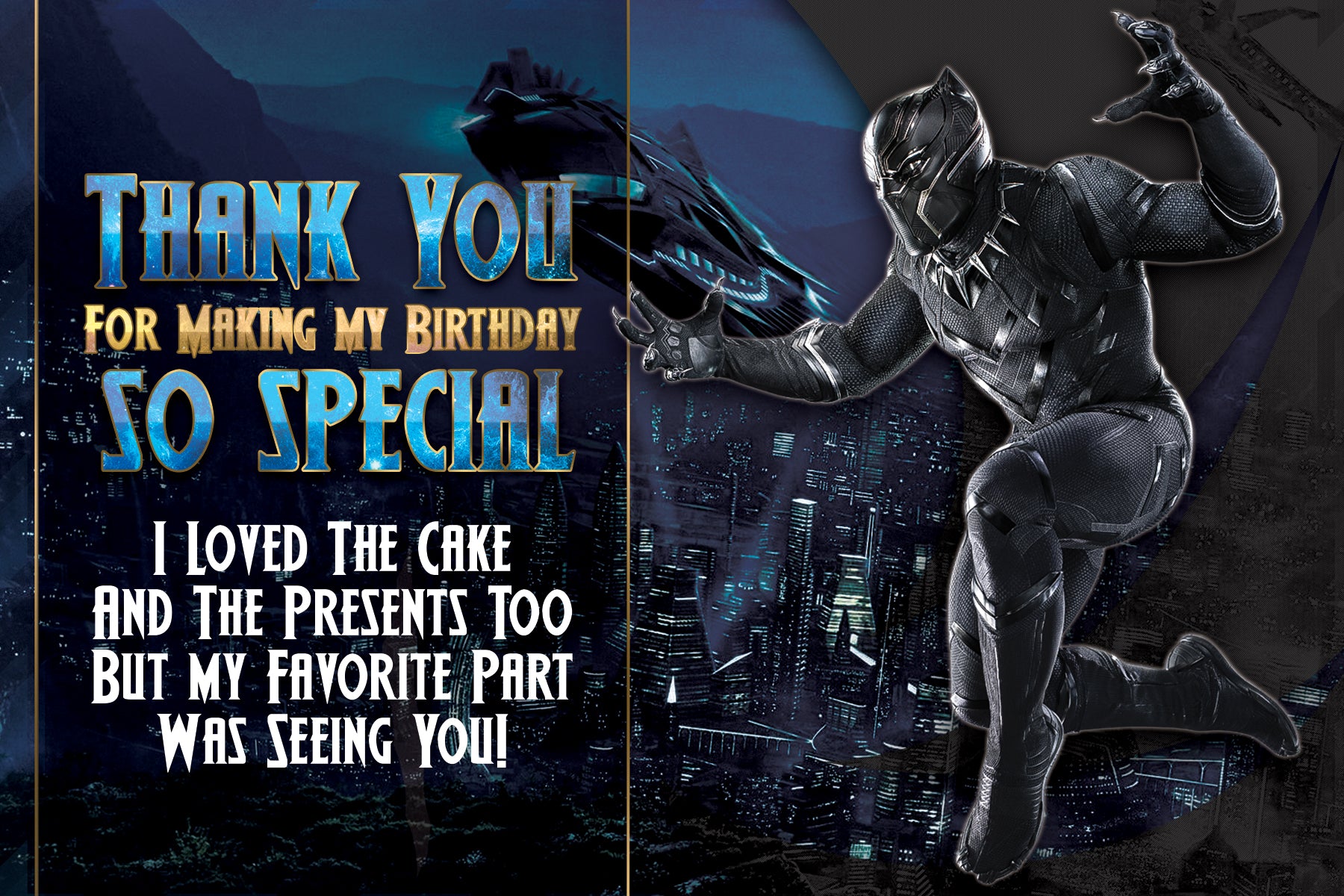Black Panther Birthday Invitation | Editable Template