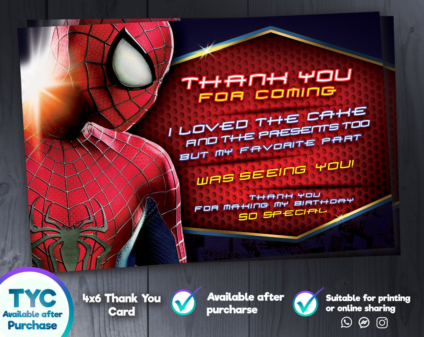 Spiderman Birthday Invitation | Editable Template
