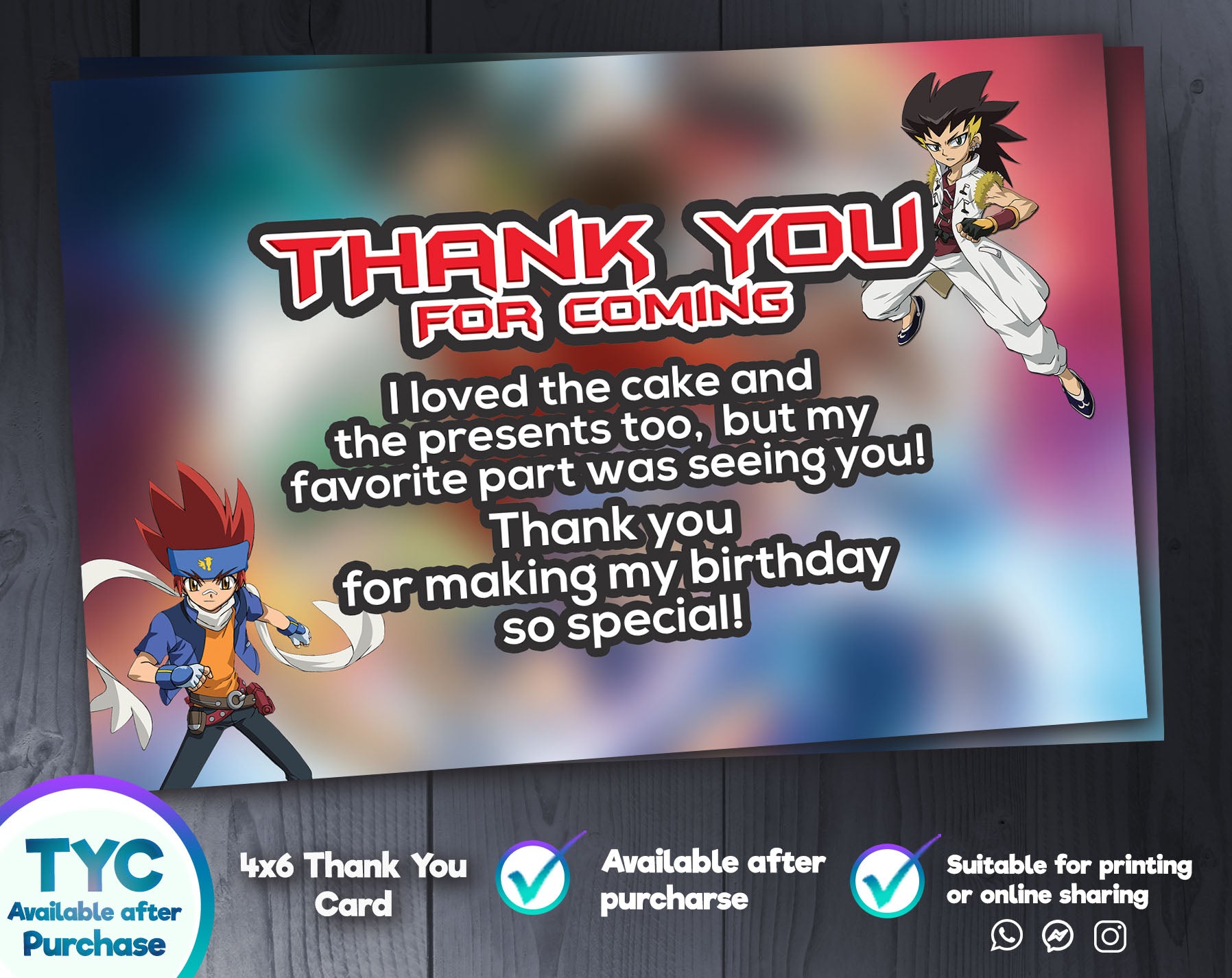 Beyblade Birthday Invitation M1